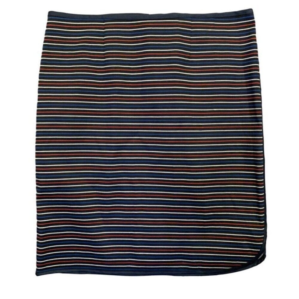 Tommy Hilfiger Women's Skirt Size 4 Striped Multicolor Straight Back Zipper EUC